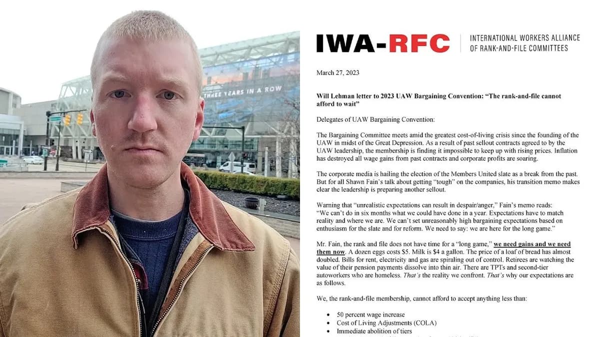 Letter to 2023 UAW Bargaining Convention: "The rank and file cannot afford to wait"